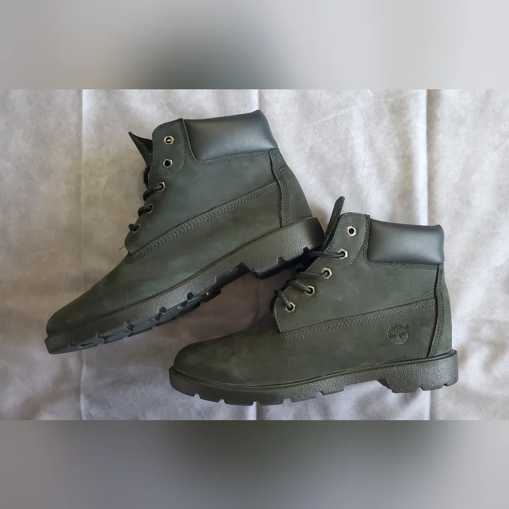Timberland 6 Inch‎ Black Nubuck Waterproof Boots Size 7